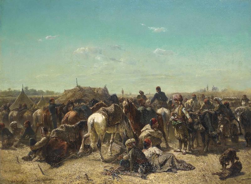 Adolf Schreyer An Ottoman encampment oil painting image